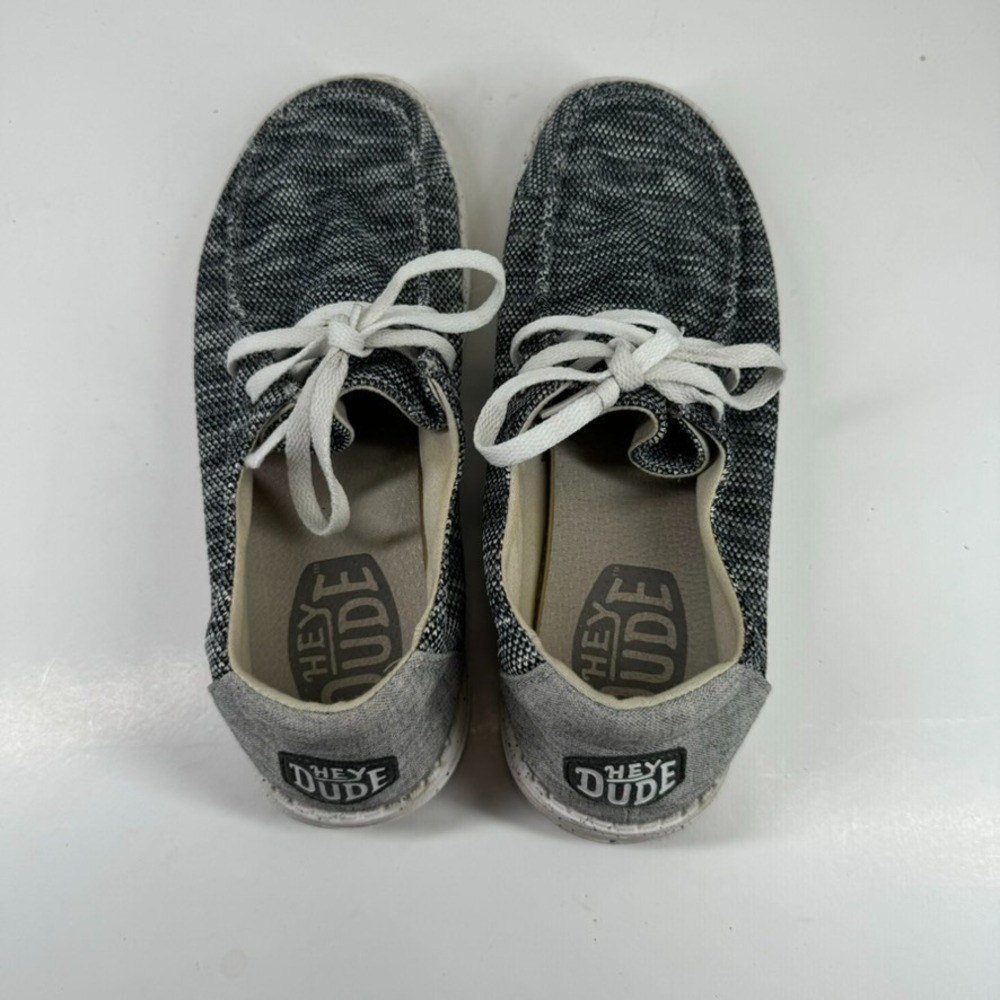 HEYDUDE Wendy Sox Women's US 9 Dark Grey Knit Casual Comfort Slip-On Moc Loafers - Picture 7 of 16